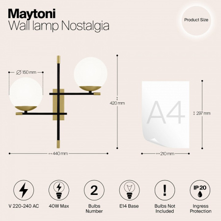 Фото Бра Maytoni Nostalgia MOD050WL-02G