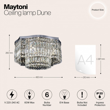 Фото Потолочная люстра Maytoni Dune DIA005CL-06CH