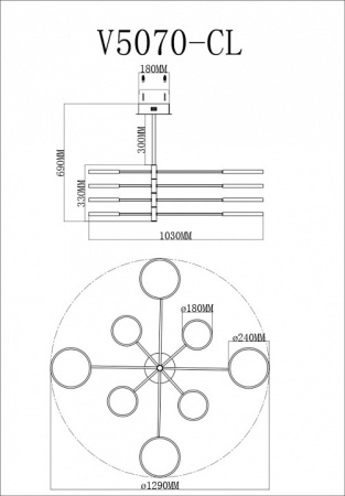 Фото Люстра на штанге Moderli Run V5070-CL