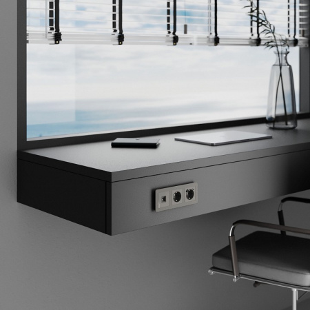 Фото Розетка Ethernet RJ-45 без рамки Werkel графит акрил W1181044