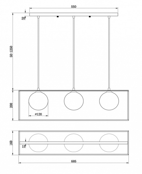 Фото Подвесной светильник Freya Trinity FR5113PL-03G