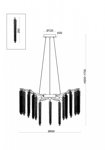 Фото Подвесная люстра Freya Mineral FR1010PL-08G