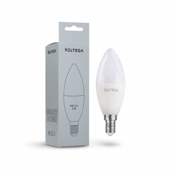 Открыть Лампа светодиодная с управлением через Wi-Fi Voltega Wi-Fi bulbs E14 5Вт 2700-6500K 2427 Фото Лампа светодиодная с управлением через Wi-Fi Voltega Wi-Fi bulbs E14 5Вт 2700-6500K 2427