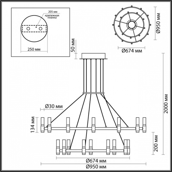 Фото Подвесной светильник Odeon Light Candel 5009/98L