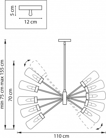Фото Люстра на штанге Lightstar Crotone 690103