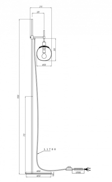 Фото Торшер Maytoni Erich MOD221-FL-01-N