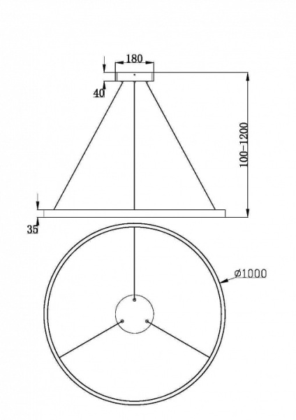 Фото Подвесной светильник Maytoni Rim MOD058PL-L54BSK