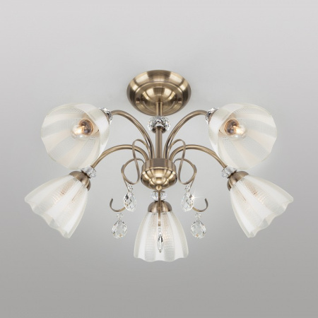 Фото Люстра на штанге Eurosvet Floranse 30155/5 античная бронза