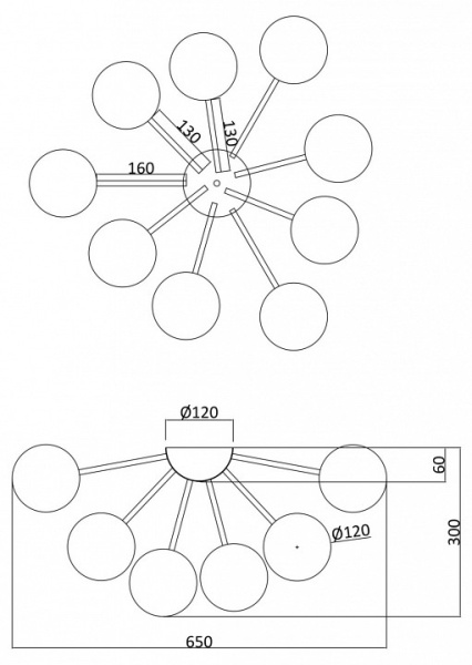 Фото Потолочная люстра Freya Alexis FR5120CL-09G
