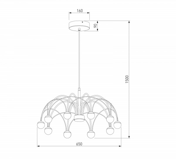 Фото Подвесная люстра Eurosvet Ragno 90034/10 LED черный