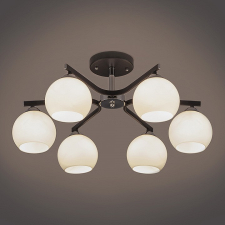 Фото Люстра на штанге Eurosvet Blasco 30145/6 хром/венге