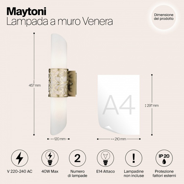 Фото Накладной светильник Maytoni Venera H260-02-N