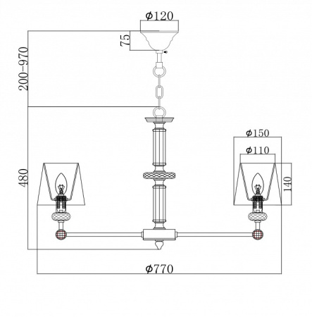 Фото Подвесная люстра Maytoni Riverside MOD018PL-08CH