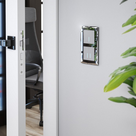 Фото Выключатель одноклавишный с подсветкой без рамки Werkel серебряный W4510006