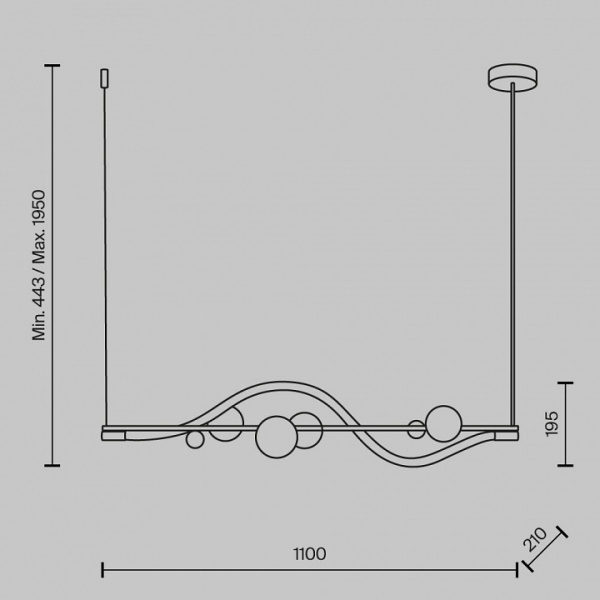 Фото Подвесной светильник Maytoni Oasis MOD289PL-L13BS3K