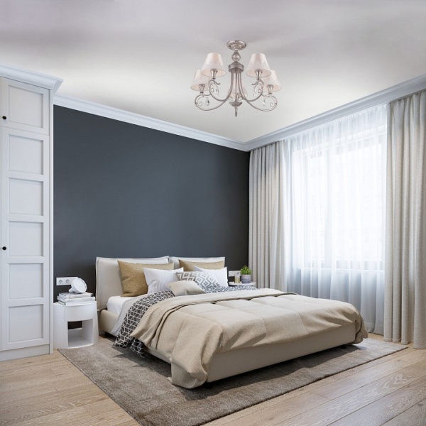 Открыть Люстра на штанге Eurosvet Incanto 60069/5 серебро Фото Люстра на штанге Eurosvet Incanto 60069/5 серебро