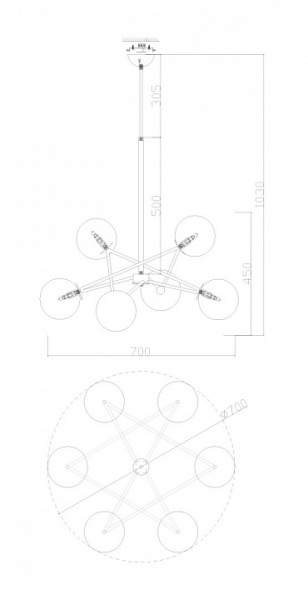 Фото Люстра на штанге Freya Bumble FR5144PL-06W