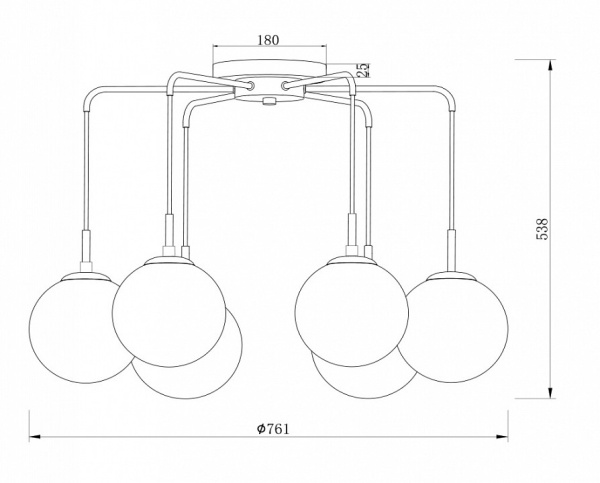 Фото Потолочная люстра Freya Moricio FR5140PL-06G