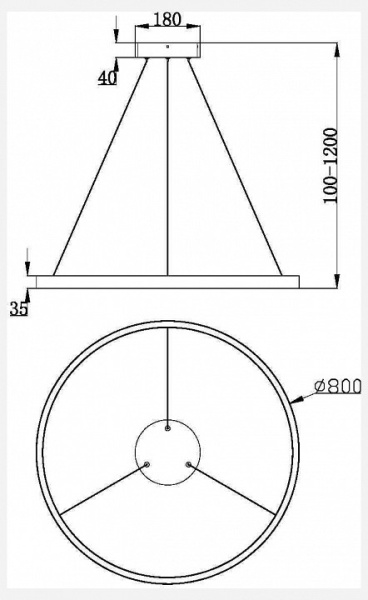Фото Подвесной светильник Maytoni Rim 1 MOD058PL-L42W3K