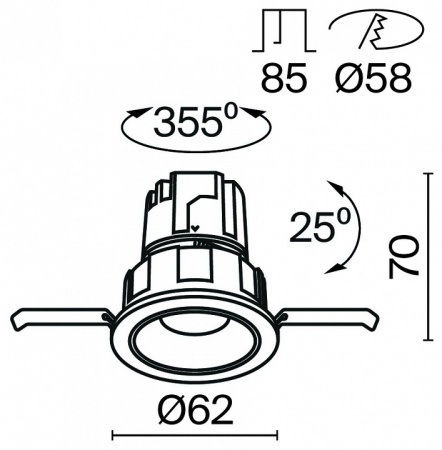 Фото Встраиваемый светильник Maytoni Wise DL057-7W3K-B