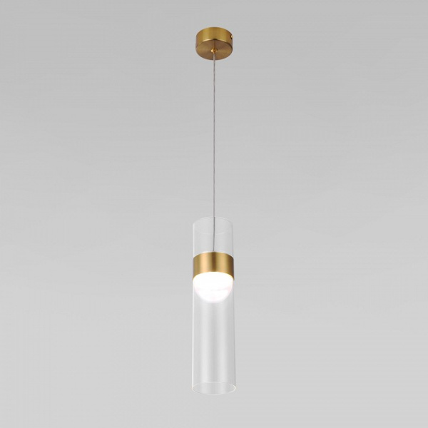 Фото Подвесной светильник Eurosvet Lumen 50244/1 LED латунь/прозрачный
