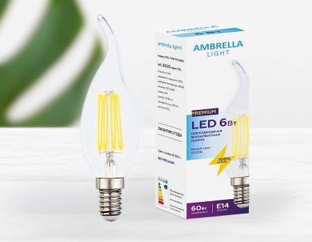 Открыть Лампа светодиодная Ambrella Light C37L E14 6Вт 4200K 202215 Фото Лампа светодиодная Ambrella Light C37L E14 6Вт 4200K 202215