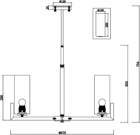 Фото Люстра на штанге Maytoni Fortano MOD089PL-06BS