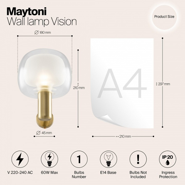 Фото Бра Maytoni Vision MOD411WL-01G