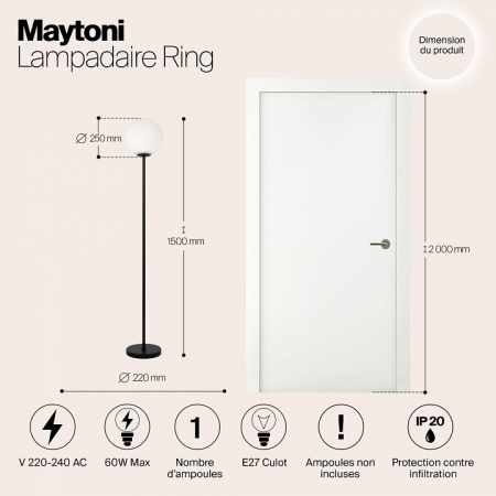 Фото Торшер Maytoni Ring MOD013FL-01B