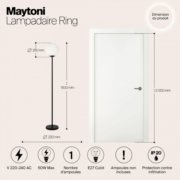 Фото Торшер Maytoni Ring MOD013FL-01B