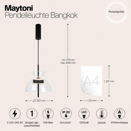 Фото Подвесной светильник Maytoni Bangkok MOD185PL-L6B3K2
