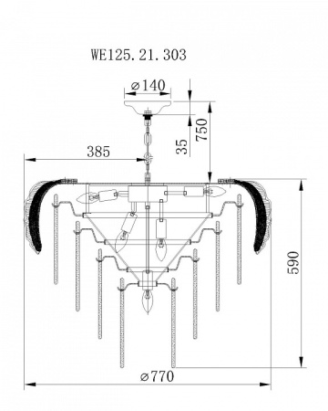 Фото Подвесная люстра Wertmark Alexia WE125.21.303