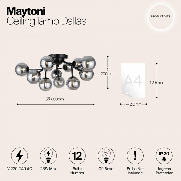 Фото Потолочная люстра Maytoni Dallas MOD545CL-12B