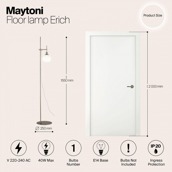 Фото Торшер Maytoni Erich MOD221-FL-01-N