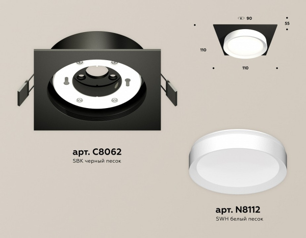 Открыть Встраиваемый светильник Ambrella Light XC XC8062001 Фото Встраиваемый светильник Ambrella Light XC XC8062001