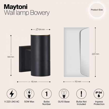 Открыть Светильник на штанге Maytoni Bowery O574WL-01B Фото Светильник на штанге Maytoni Bowery O574WL-01B