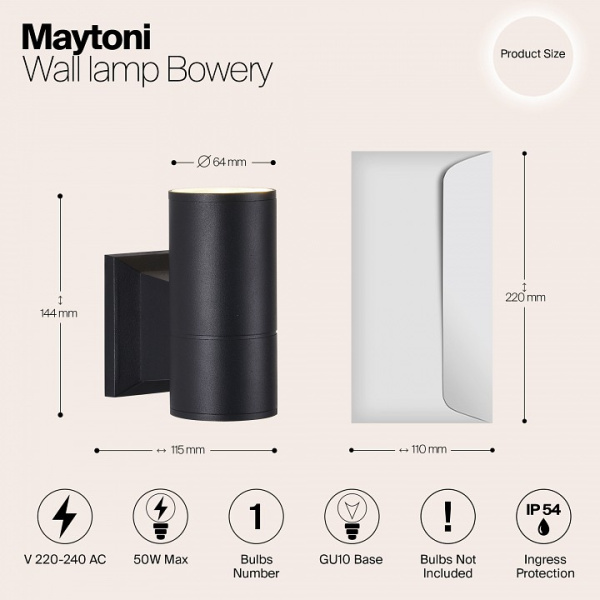 Фото Светильник на штанге Maytoni Bowery O574WL-01B