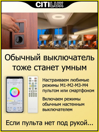 Фото Накладной светильник Citilux Стратус Смарт CL732A520G