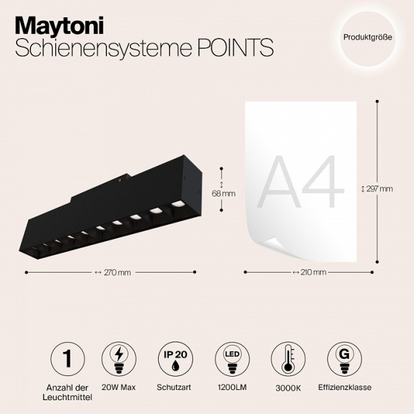 Фото Накладной светильник Maytoni Points TR014-2-20W3K-B