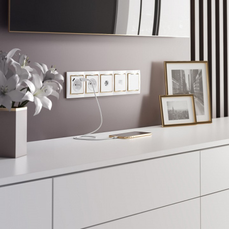 Фото Розетка телефонная RJ-11 без рамки Werkel белый W1182001