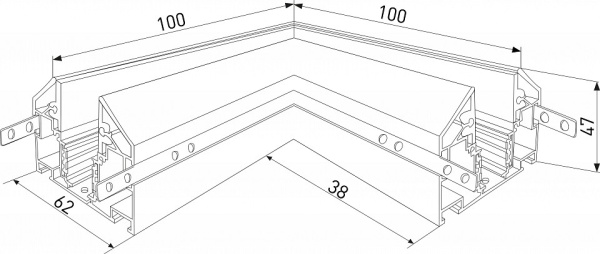 Фото Соединитель угловой L-образный для треков встраиваемых Elektrostandard Slim Magnetic a067414