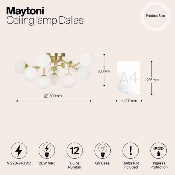 Фото Потолочная люстра Maytoni Dallas MOD545CL-12BS
