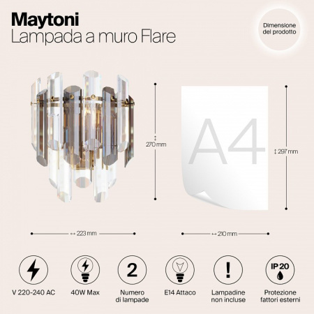 Фото Бра Maytoni Flare DIA200WL-02G