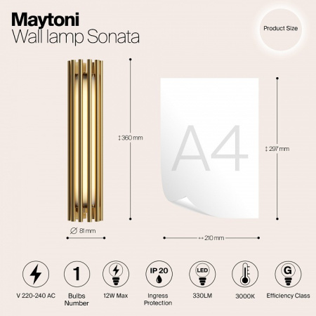 Фото Накладной светильник Maytoni Sonata MOD410WL-L12BS3K