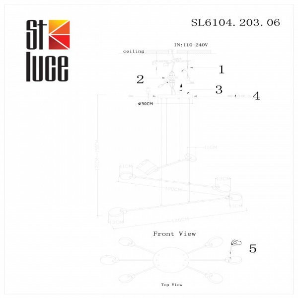 Фото Подвесная люстра ST-Luce Montecelio SL6104.203.06