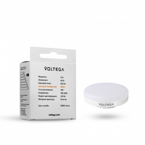 Открыть Лампа светодиодная Voltega GX53 9W GX53 9Вт 2800K 7772 Фото Лампа светодиодная Voltega GX53 9W GX53 9Вт 2800K 7772