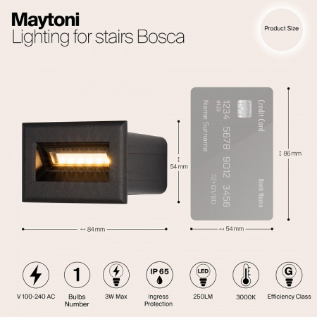 Открыть Встраиваемый светильник Maytoni Bosca O045SL-L3B3K Фото Встраиваемый светильник Maytoni Bosca O045SL-L3B3K