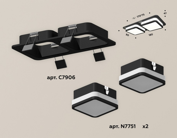 Открыть Встраиваемый светильник Ambrella Light XC XC7906012 Фото Встраиваемый светильник Ambrella Light XC XC7906012