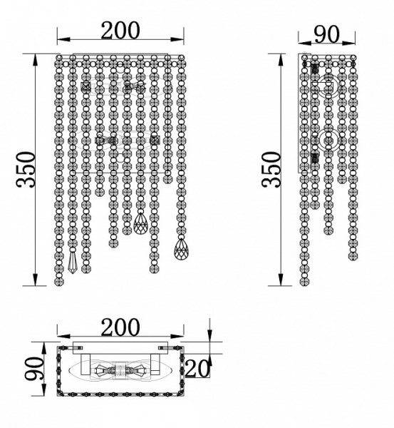 Фото Накладной светильник Maytoni Empress DIA002WL-02CH
