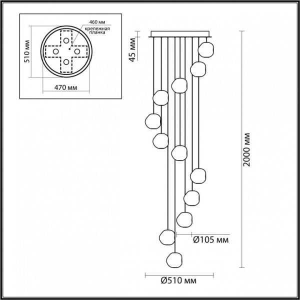 Фото Подвесная люстра Odeon Light Jemstone 5085/60L